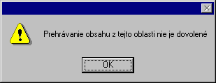 prehrávanie nie je povolené